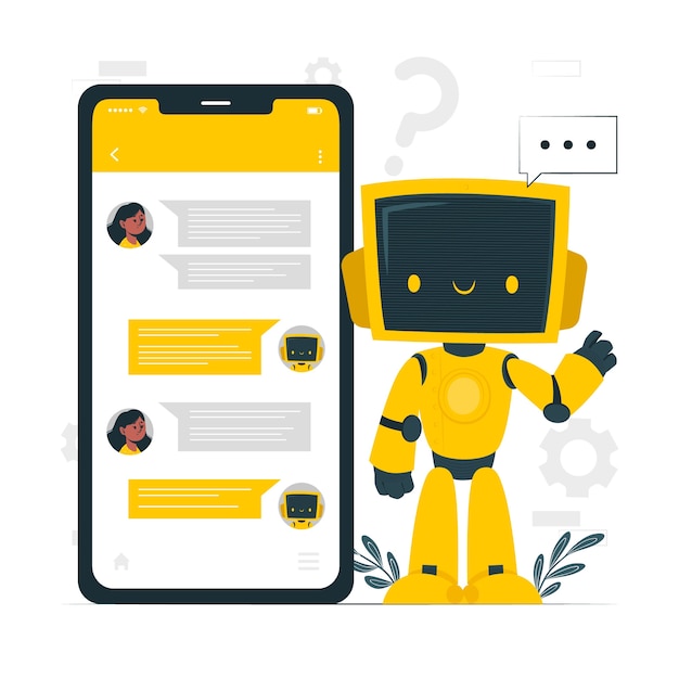 Ilustración del concepto de bot de chat