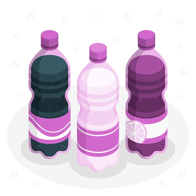 Ilustración del concepto de botella de refrescos