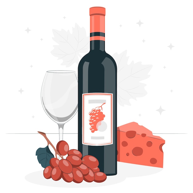 Vector gratuito ilustración del concepto de botella de vino