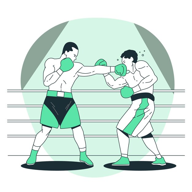 Ilustración del concepto de boxeo