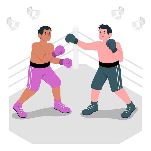 Ilustración del concepto de boxeo