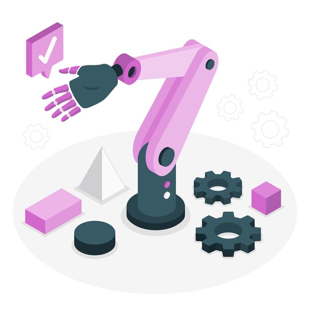 Ilustración de concepto de brazo de robot