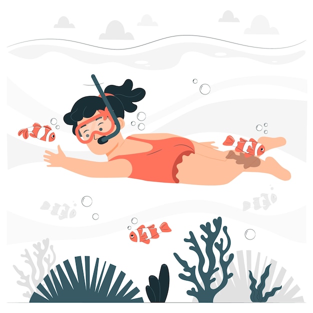 Ilustración del concepto de buceo