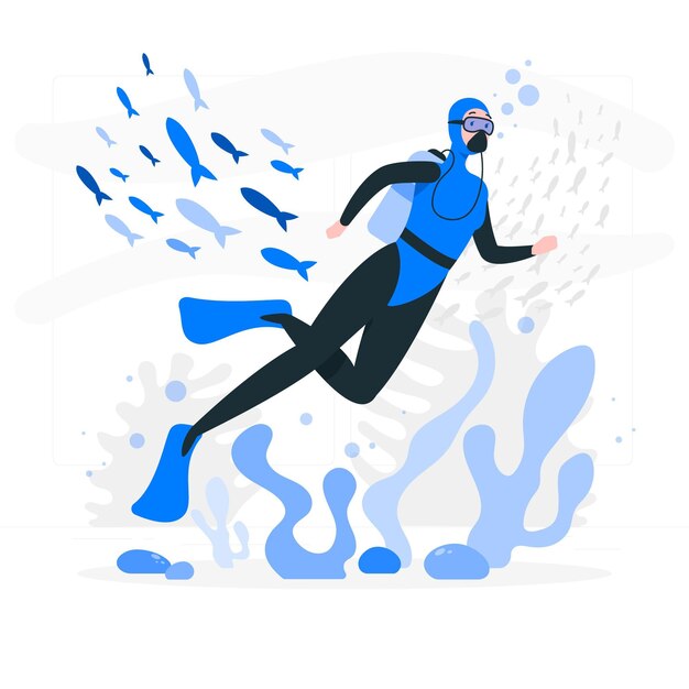 Ilustración del concepto de buceo