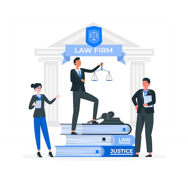 Vector gratuito ilustración del concepto de bufete de abogados