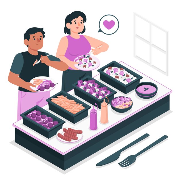 Ilustración del concepto de buffet