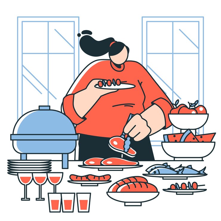 Vector gratuito ilustración del concepto de buffet