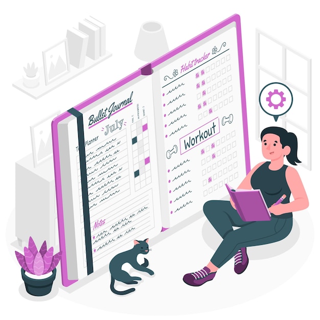 Ilustración de concepto de Bullet Journal