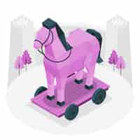 Vector gratuito ilustración del concepto de caballo de troya