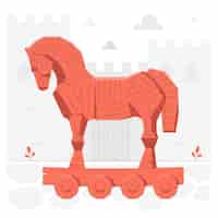 Vector gratuito ilustración del concepto de caballo de troya