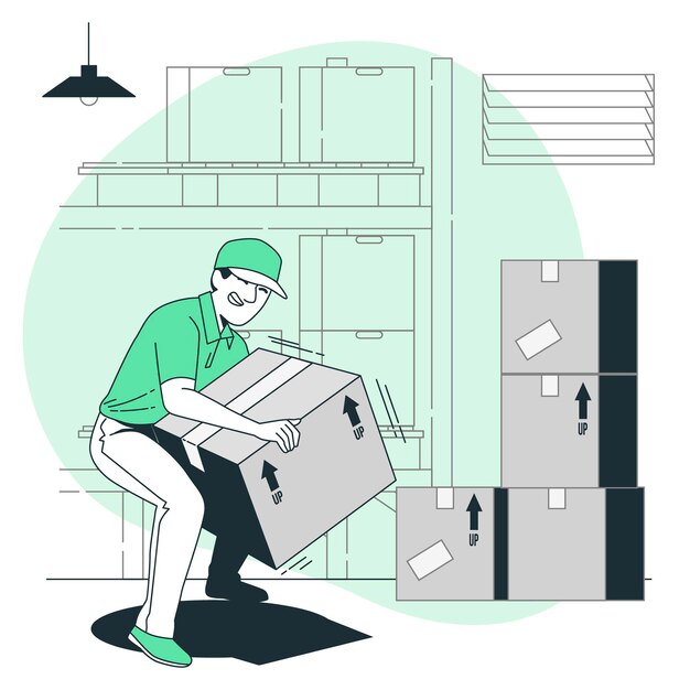 Ilustración de concepto de caja pesada