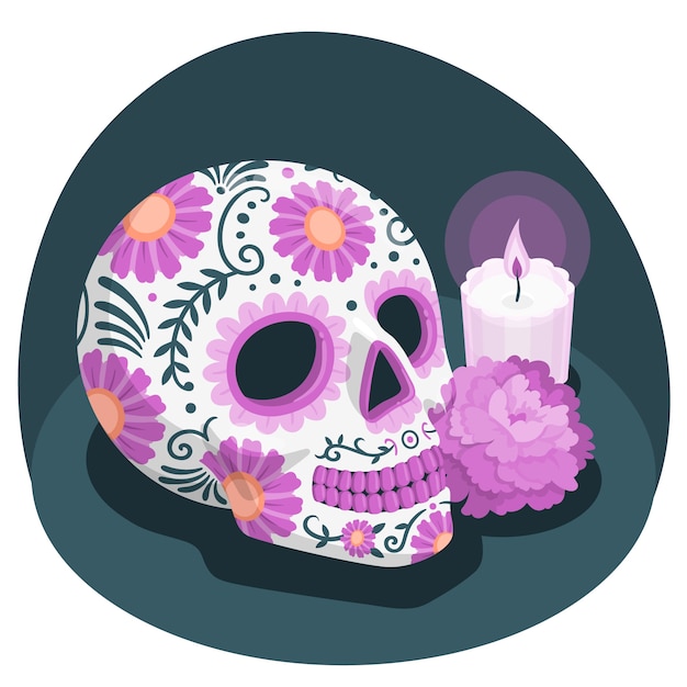 Vector gratuito ilustración del concepto de calavera mexicana