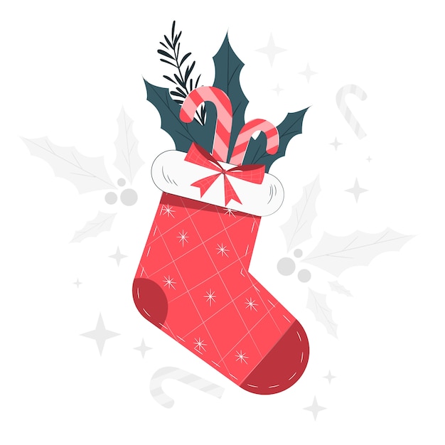 Vector gratuito ilustración del concepto de calcetín de navidad