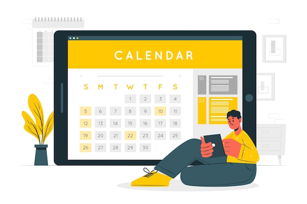 Vector gratuito ilustración de concepto de calendario en línea