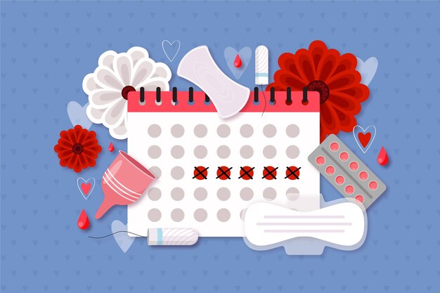 Ilustración de concepto de calendario menstrual