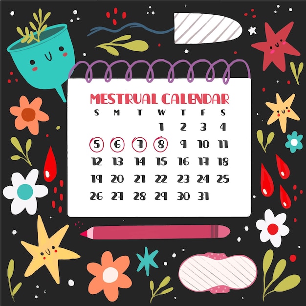 Vector gratuito ilustración de concepto de calendario menstrual