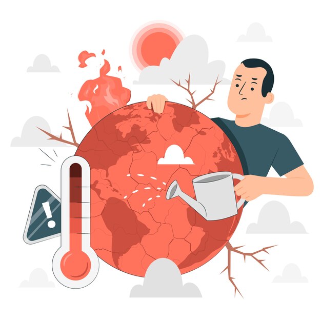 Ilustración del concepto de calentamiento global