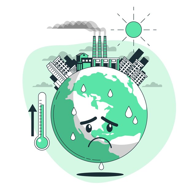 Ilustración del concepto de calentamiento global
