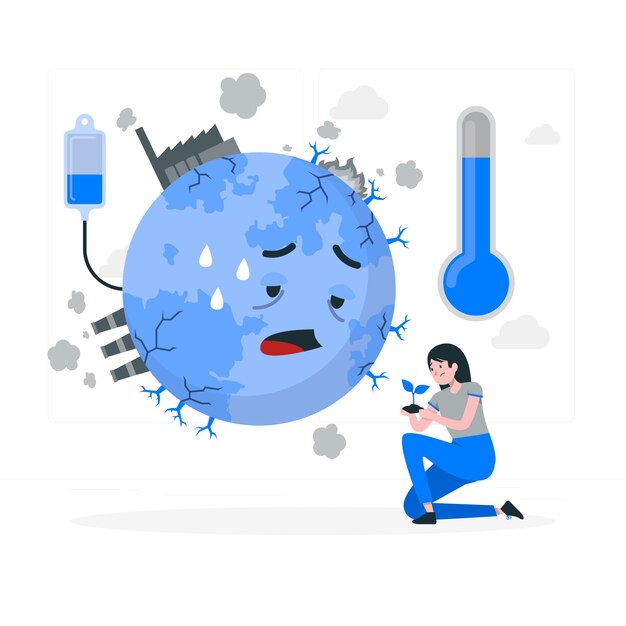 Ilustración del concepto de calentamiento global