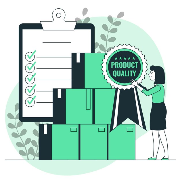 Ilustración del concepto de calidad del producto