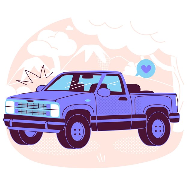 Ilustración del concepto de camioneta