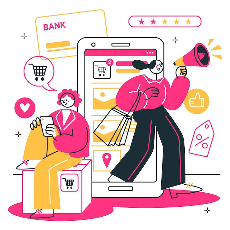 Vector gratuito ilustración del concepto de campaña de comercio electrónico