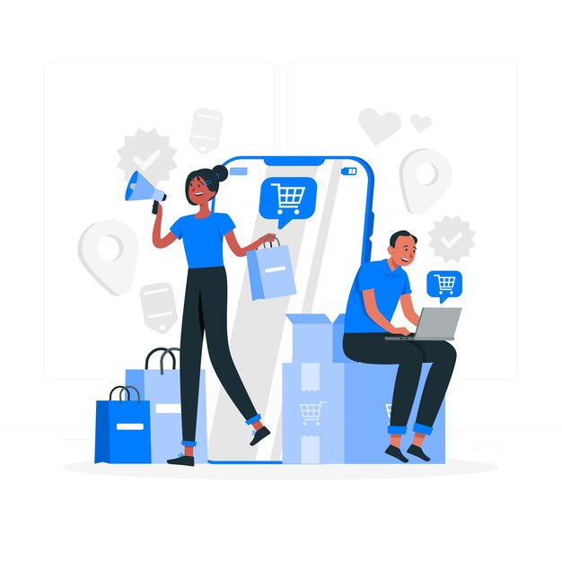 Ilustración del concepto de campaña de comercio electrónico
