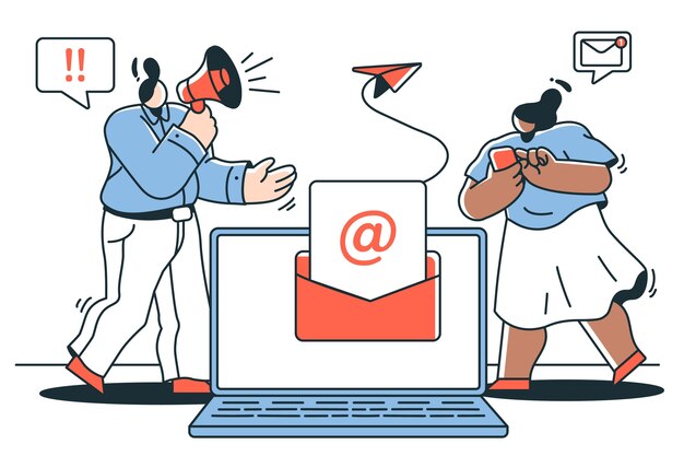 Ilustración del concepto de campaña de correo electrónico