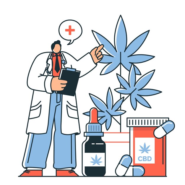 Ilustración del concepto de cannabis medicinal