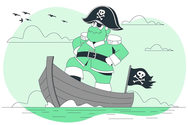 Vector gratuito ilustración del concepto de capitán de barco