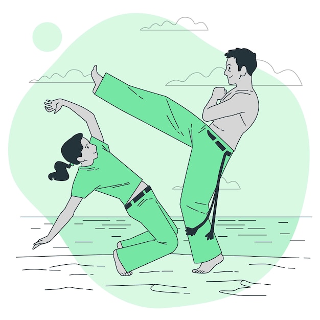 Vector gratuito ilustración del concepto de capoeira