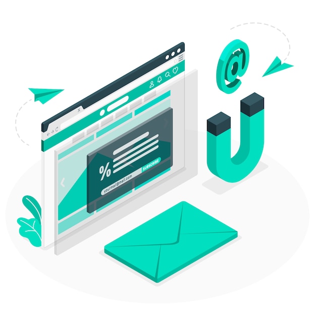 Vector gratuito ilustración de concepto captación de emails