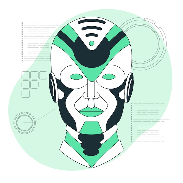 Vector gratuito ilustración de concepto de cara de robot