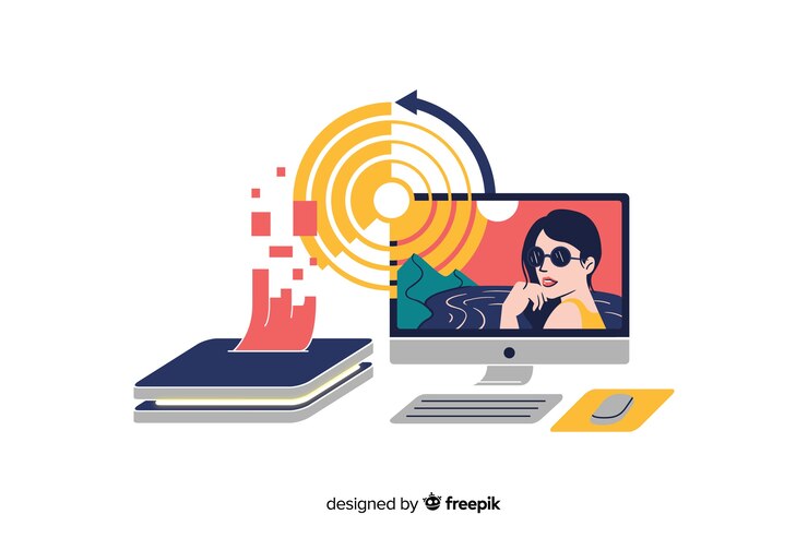 Vector gratuito ilustración de concepto de carga de imagen