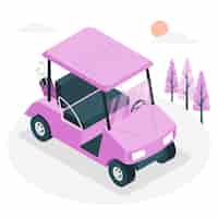 Vector gratuito ilustración del concepto de carrito de golf