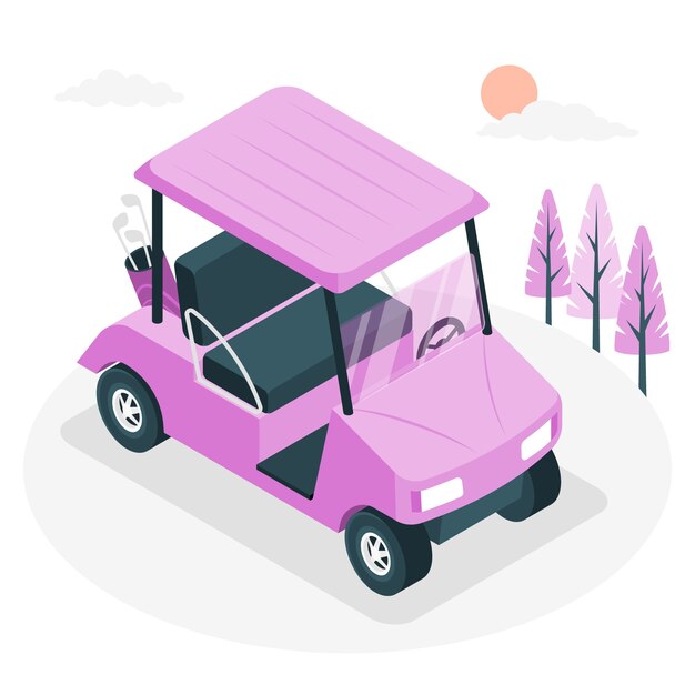 Ilustración del concepto de carrito de golf