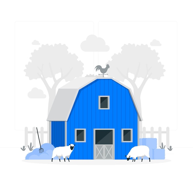 Ilustración de concepto de casa de granja