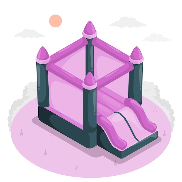 Vector gratuito ilustración del concepto de castillo hinchable