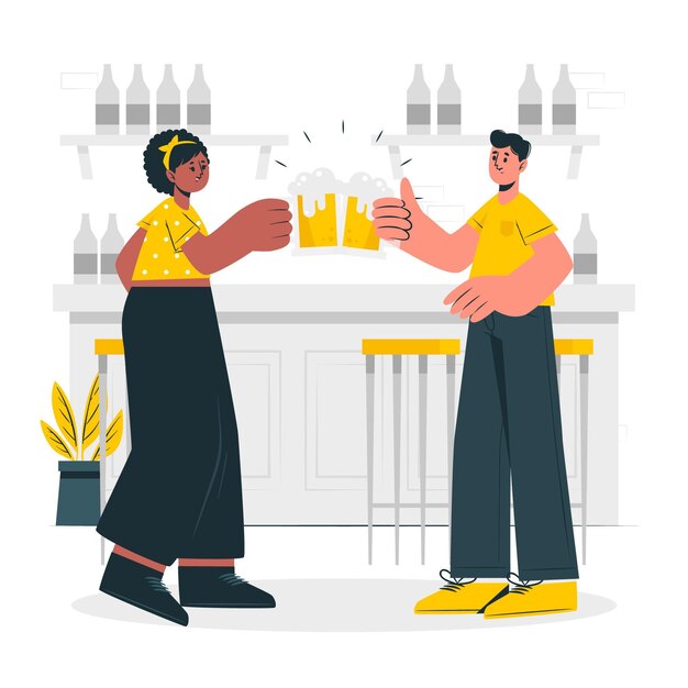 Ilustración de concepto de celebración de cerveza