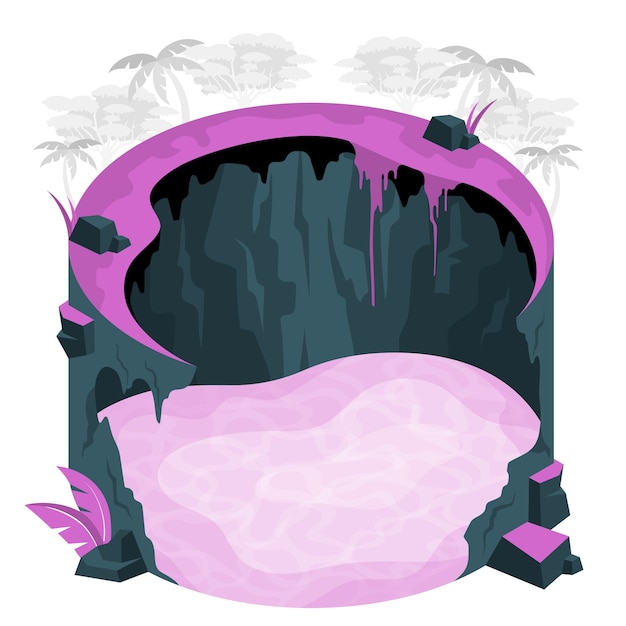 Vector gratuito ilustración del concepto de cenote