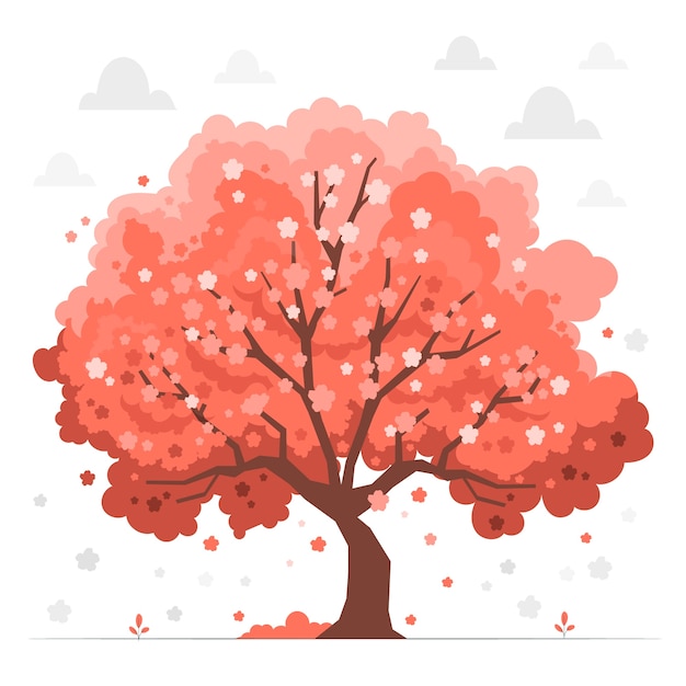 Vector gratuito ilustración del concepto de cerezo