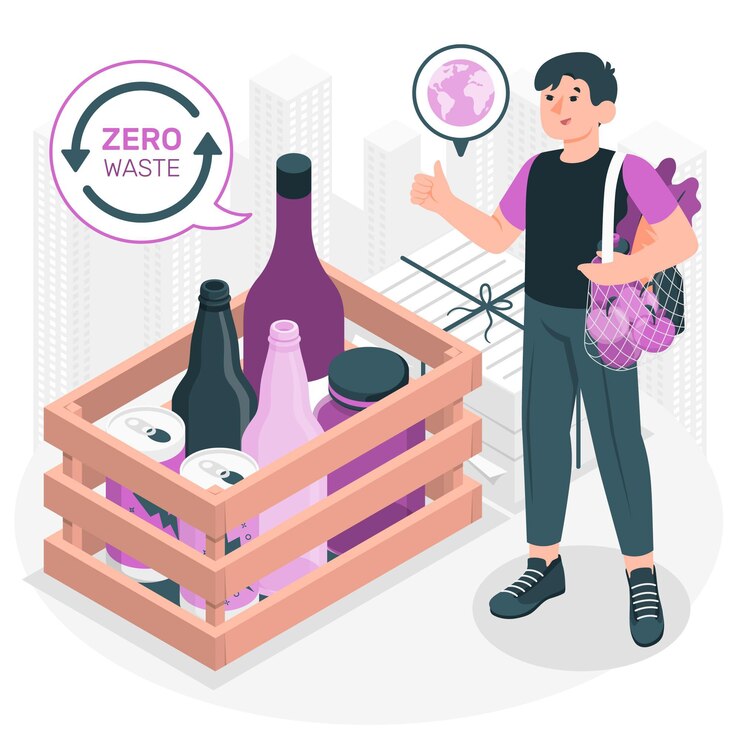 Vector gratuito ilustración del concepto de cero residuos