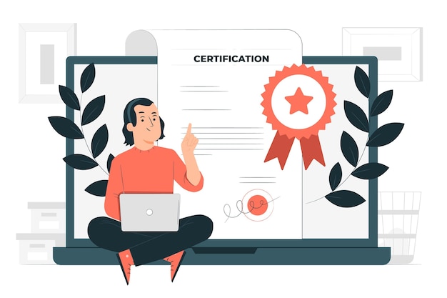 Vector gratuito ilustración del concepto de certificación