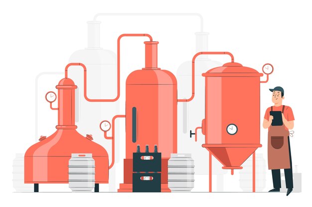 Ilustración del concepto de cervecería