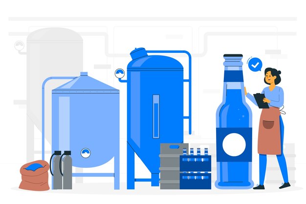 Ilustración del concepto de cervecería