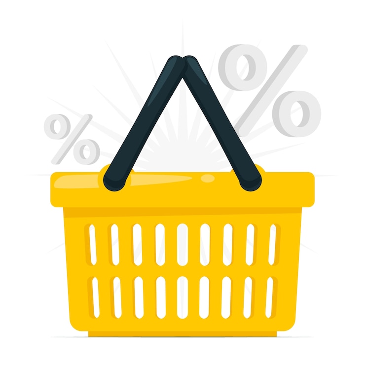 Vector gratuito ilustración de concepto de cesta de la compra vacía