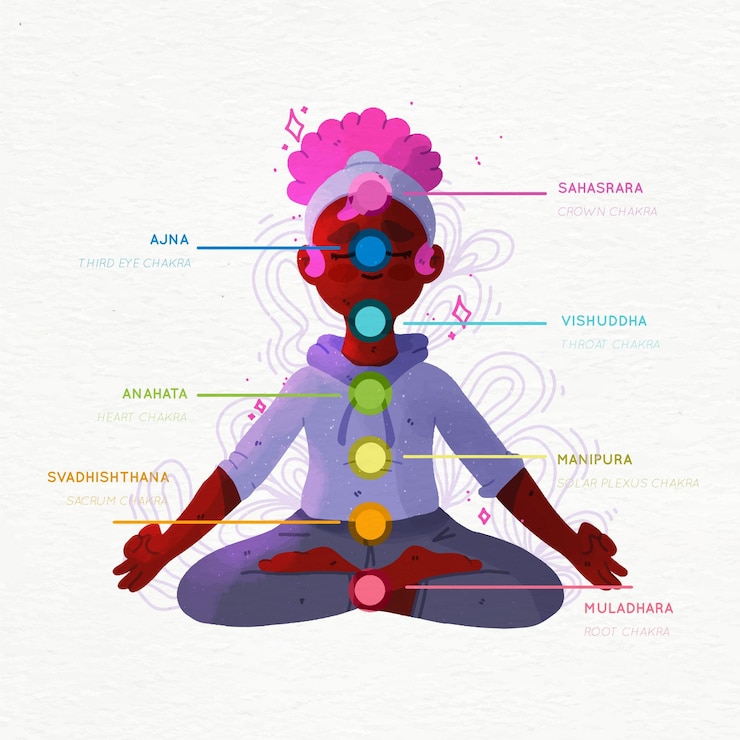 Vector gratuito ilustración del concepto de chakras