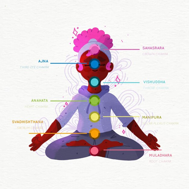 Ilustración del concepto de chakras