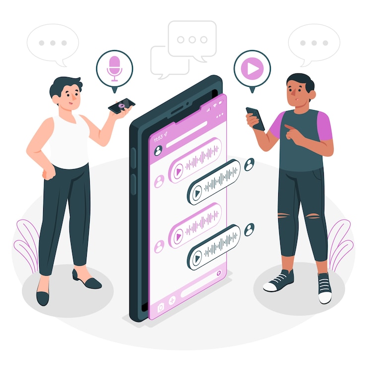 Vector gratuito ilustración de concepto de chat de voz