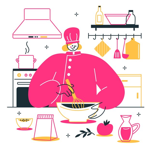 Ilustración del concepto de chef